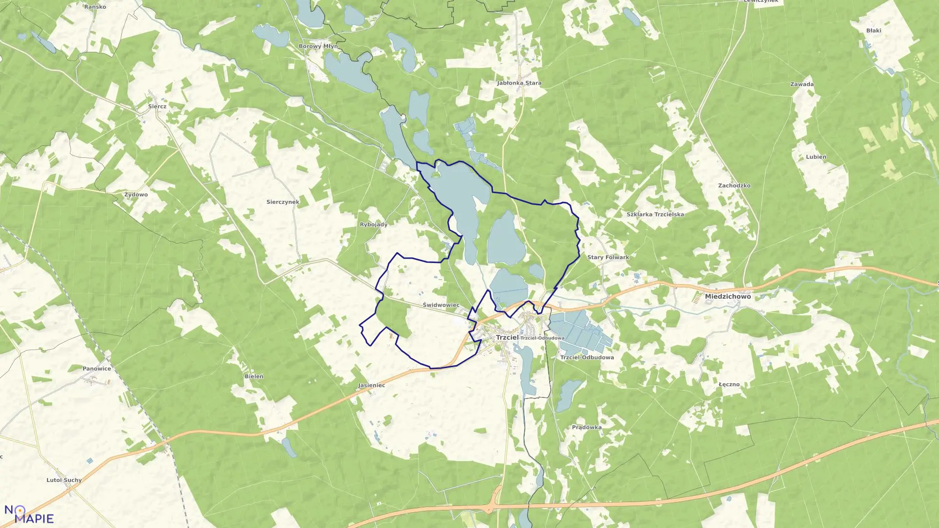 Mapa obrębu ŚWIDWOWIEC w gminie Trzciel