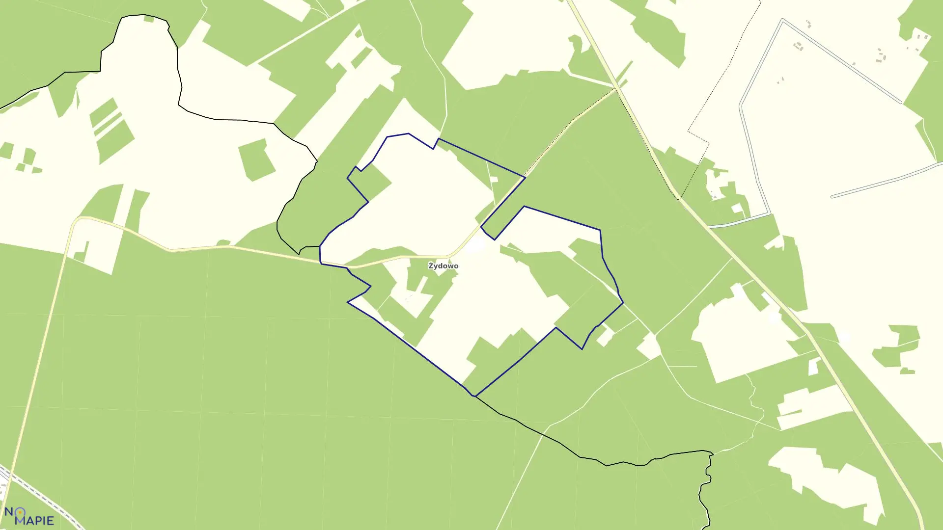 Mapa obrębu ŻYDOWO w gminie Trzciel